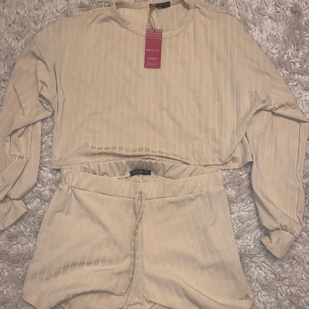 Ribbed Sweater and Short Lounge Set